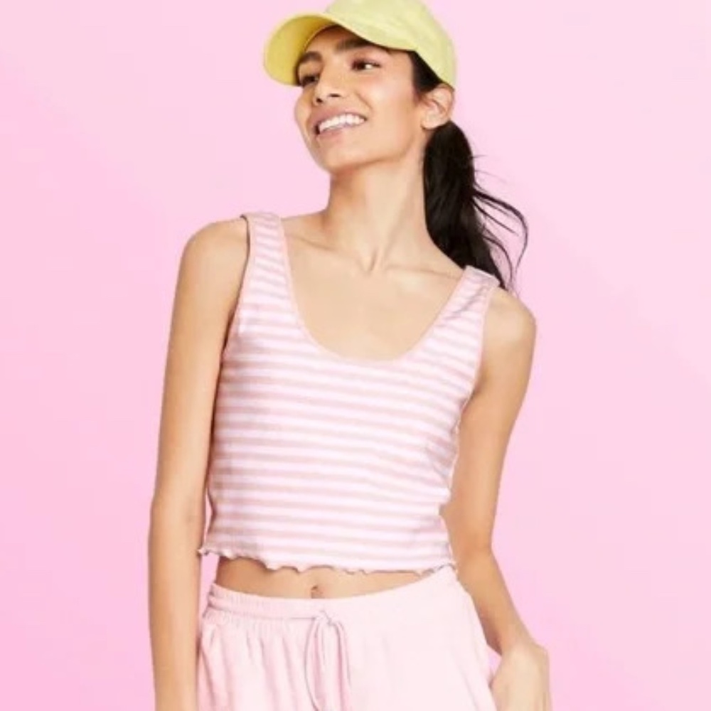 NWT Stoney Clover Lane x Target Pink Striped Tank Top Size M Medium